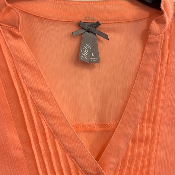 Neon Orange Peach Top Size Large - Picture 4 of 5